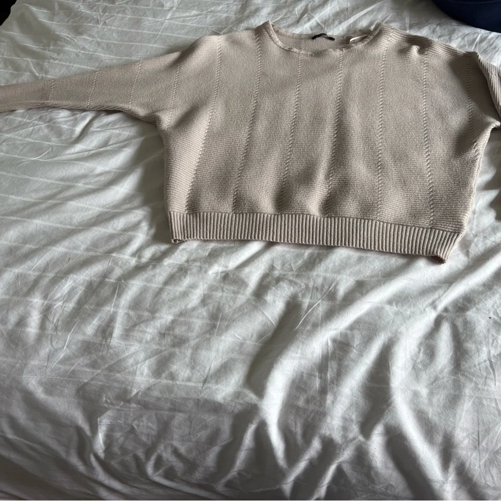 Tahari Ribbed Scoopneck Sweater in Blush - Picture 2 of 7